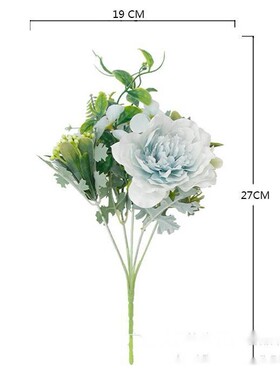 北欧ins仿真玫瑰婚庆手捧花束 婚礼摄影花艺摆件家居装饰茶语系列