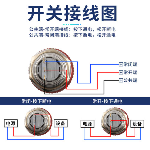 16/19/22mm金属急停按钮开关蘑菇头防水12/24V紧急停止按钮STOP - 图2