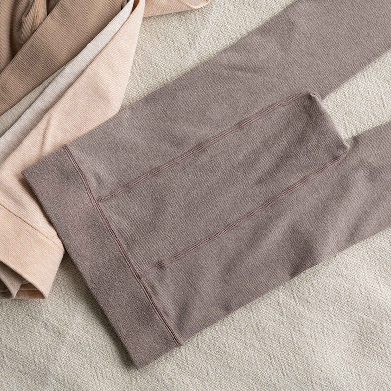 春秋纯棉九分灰色竖条纹压力打底裤 洛俪娅舍打底裤