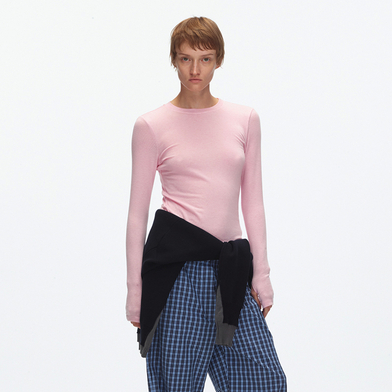 ECHOADE精选醋酸羊毛 时髦精B备细腻爽滑多色百搭圆领修身打底衫 - 图1