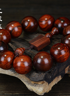 酸枝手串老挝酸枝手链红木念珠手持男女文玩佛珠