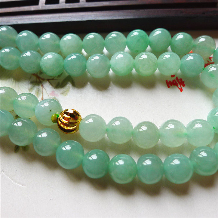 正品天然翡翠A货冰糯种翡翠 精美水润7.6毫米翡翠项链 配证书,淘宝优惠券,粉丝福利购,淘宝优惠卷