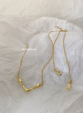 时尚简约形吊水滴造型线条项链