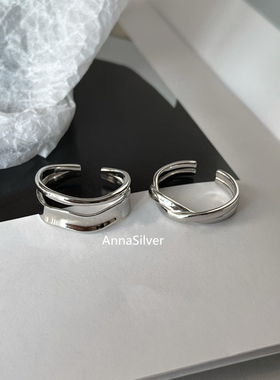 戒指通体S925纯银双层