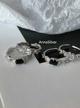 通体S925纯银锆石戒指