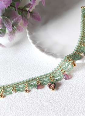 春日温柔趣味蕾丝项链