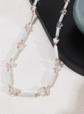 无敌清冷感白水晶贝壳汉服项链