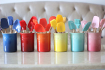 (France) Cool color Le Creuset tool bucket pan shovel holder can be made vase Qingplume crystal blue spot