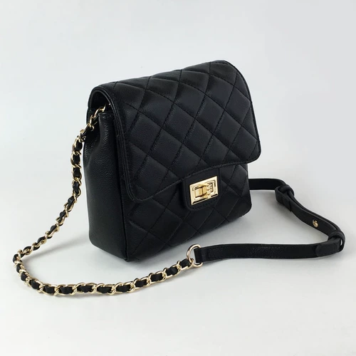 Кожаная сумка через плечо, Южная Корея, воловья кожа, в корейском стиле, в стиле Шанель, из натуральной кожи