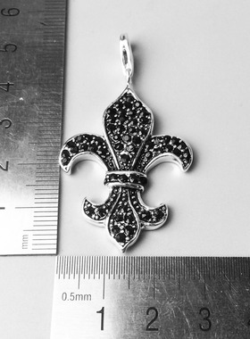 黑色纯银复古徽章礼品项链吊坠