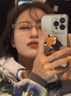 2025新款金属无框方形太阳镜Y2K