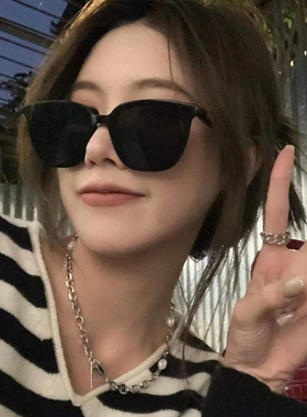 茶色高级感ins男女黄色墨镜
