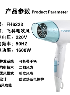 小功率负离子不伤发静音电吹风机