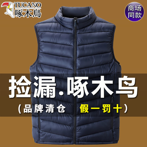 啄木鸟2025新款马甲男秋冬季坎肩无袖厚款保暖背心羽绒棉服男外套 - 图2