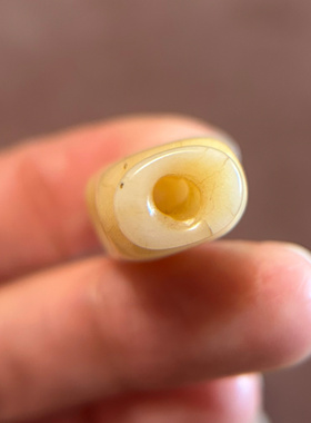 15mm老驼骨牦牛骨三通佛头白色素面一体式大孔道西藏传文玩配饰
