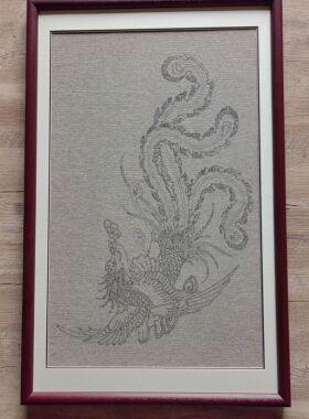 铜钱画凤凰手工画装饰画DIY
