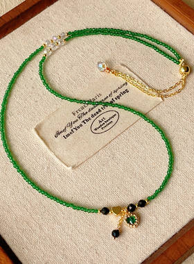 绿尖晶 金绿砂石 金砂石 蓝绿色金砂石 切面三圈   手串手链新款