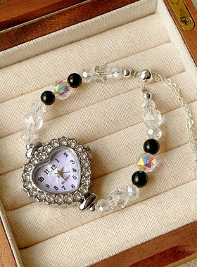 2026新款心形 水晶手链手表小众轻奢女士爱心手链手表学生腕表