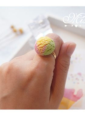 日系少女风趣味迷你可调节戒指