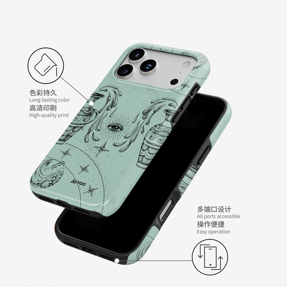 Acvoo水瓶座星座星盘iPhone17Promax保护16适用于苹果15手机壳14防摔壳13不褪色12可水洗全包