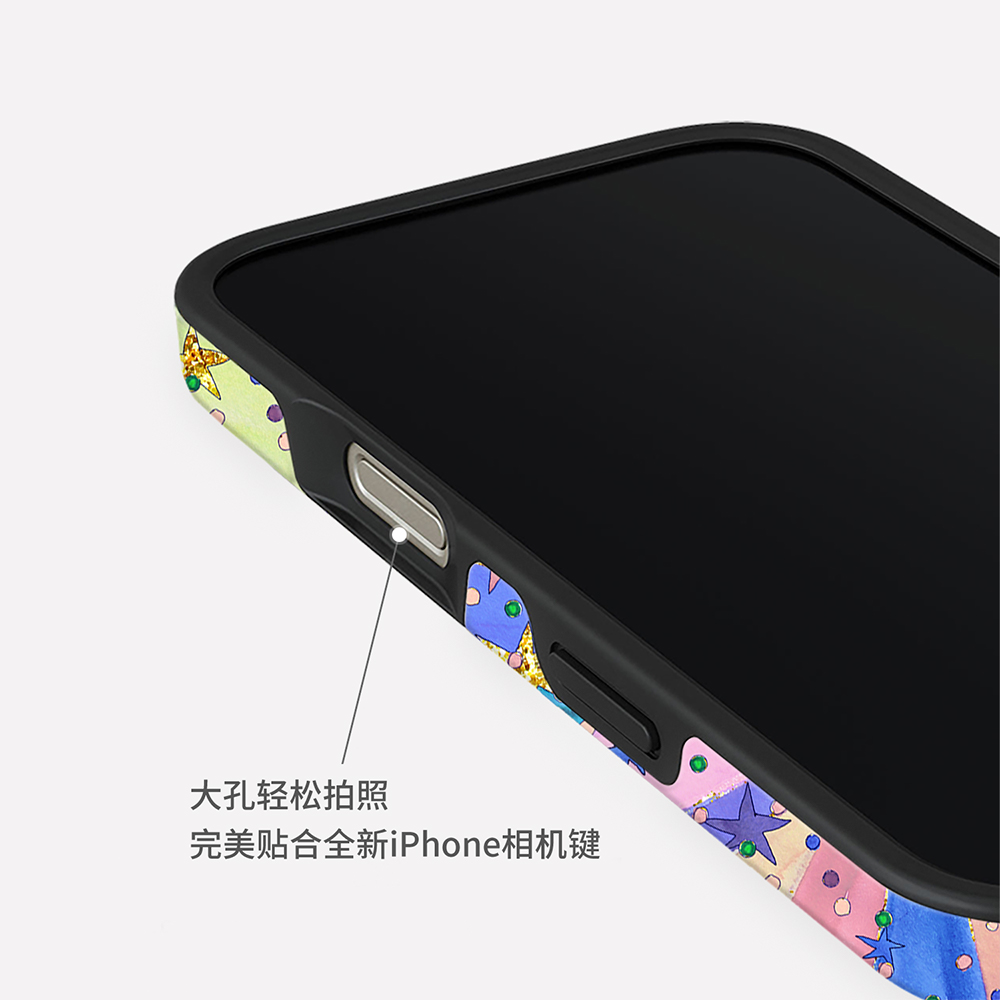 Acvoo奇幻乐园缤纷星星彩带iPhone17Promax保护16适用于苹果15手机壳14防摔壳13不褪色12环保11可水洗Air全包 - 图1