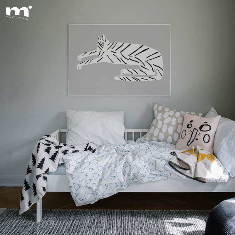 侘寂风客厅沙发背景墙挂画抽象艺术动物画极简北欧风墙面装饰壁画,淘宝优惠券,粉丝福利购,淘宝优惠卷