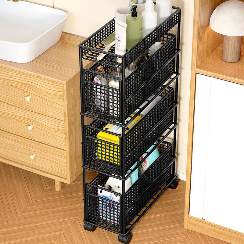 夹缝置物架浴室洗手间落地小推车超薄窄边柜卫生间多层缝隙收纳柜,淘宝优惠券,粉丝福利购,淘宝优惠卷
