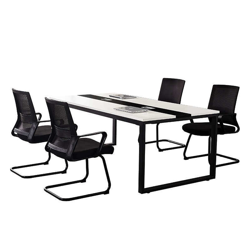 会议桌长条形简约现代小型钢木会客洽谈桌职员培训桌电脑桌椅包