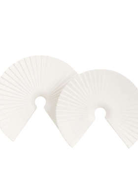 新中式现代简约白色扇形摆件摆设软工艺品售楼处创意样板房装饰品