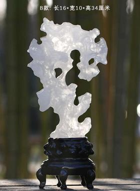 琉璃太湖石茶楼假山摆件中式禅意客厅书房茶室玄关装饰品石头软装