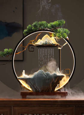 加湿乔迁礼品客厅雾化风水流水喷泉水循环桌面开业办公室招财摆件