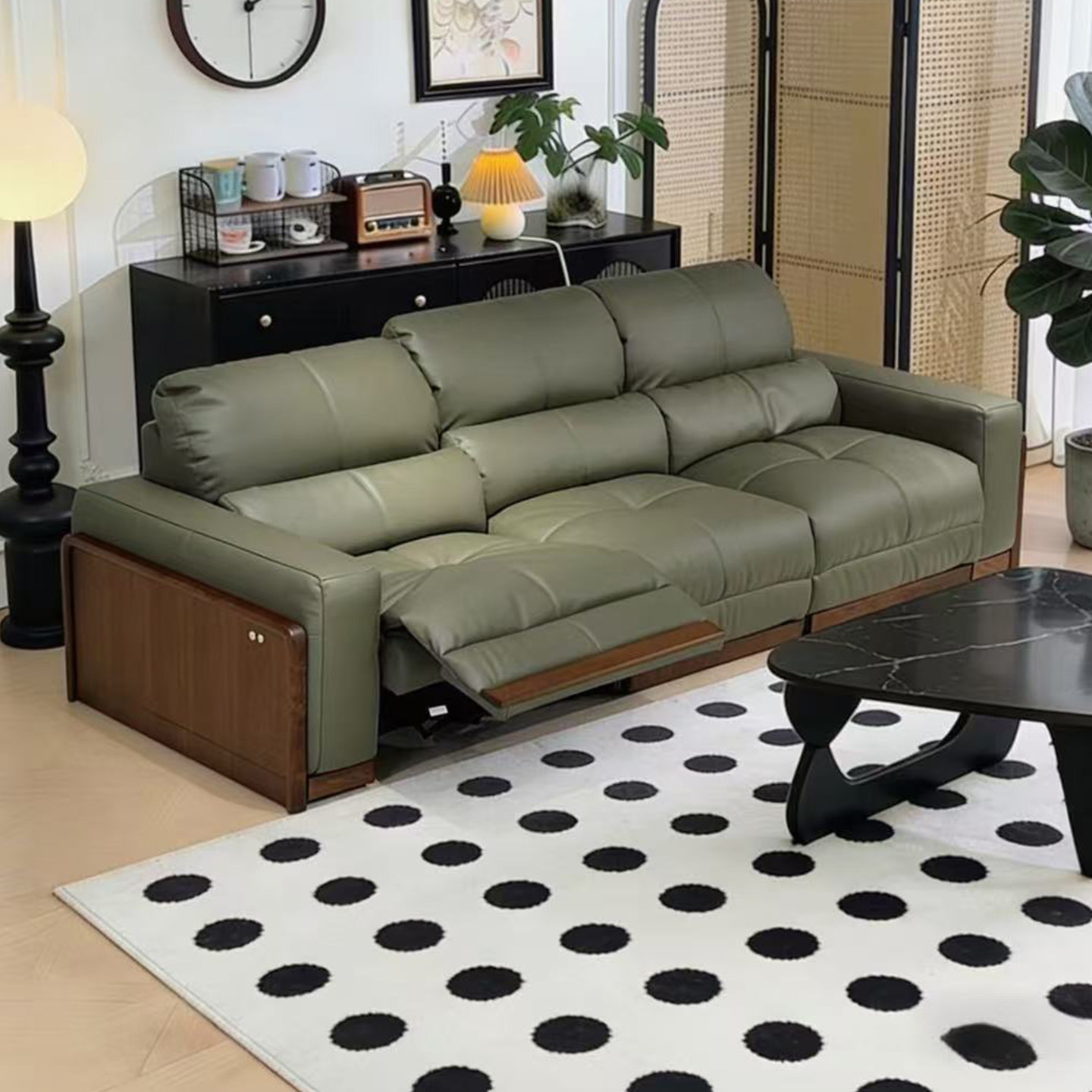 室也意式轻奢黑胡桃木电动沙发复古风客厅零靠墙实木功能真皮沙发,淘宝优惠券,粉丝福利购,淘宝优惠卷