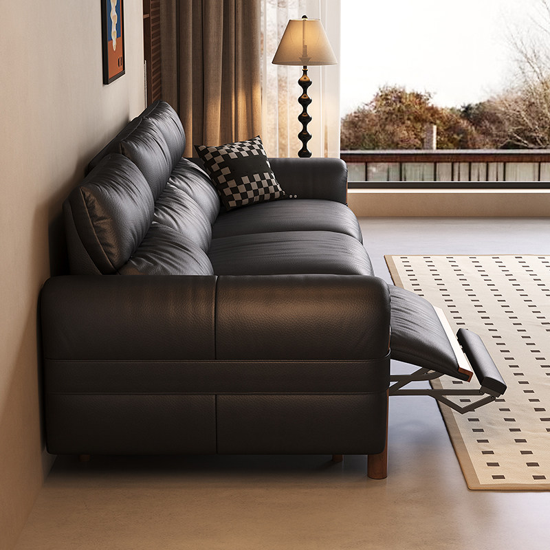 中古风黑胡桃木功能电动沙发客厅大小户型实木真皮沙发新款,淘宝优惠券,粉丝福利购,淘宝优惠卷