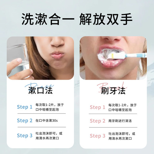益生菌固体牙膏片咀嚼漱口粒口嚼便携式口气清新口腔正品清洁牙片 - 图1
