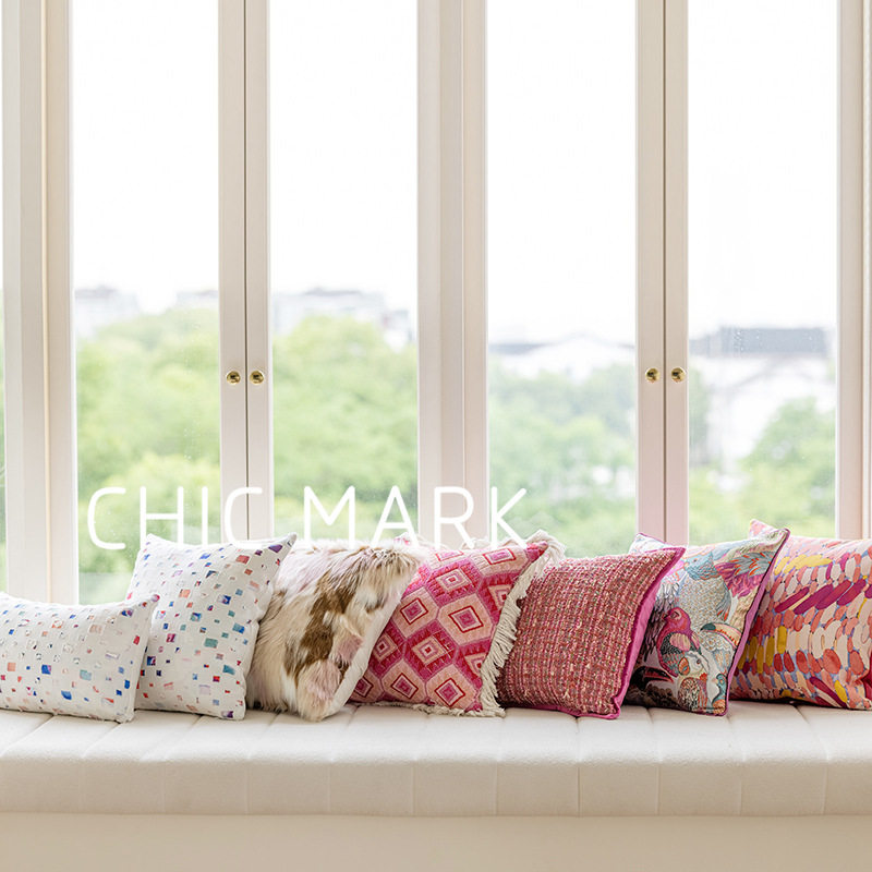 美式色织轻奢粉红复古高级感抱枕少女风靠垫套沙发靠枕民宿样板间,淘宝优惠券,粉丝福利购,淘宝优惠卷