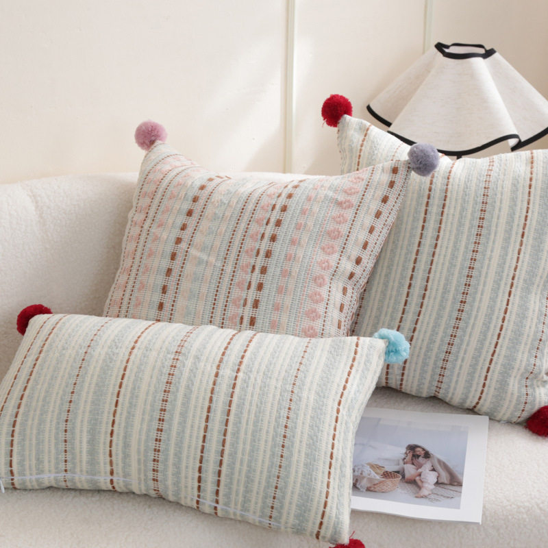 奶油ins风费尔岛编织条纹沙发抱枕套榻榻米飘窗靠垫床头样板间,淘宝优惠券,粉丝福利购,淘宝优惠卷