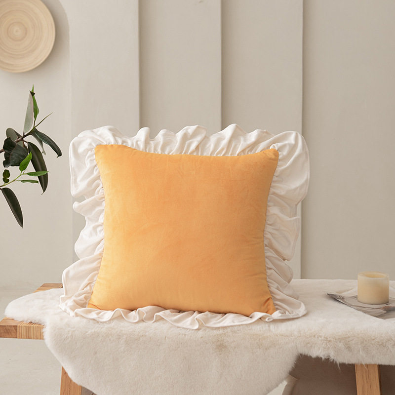 粉色方形沙发抱枕套客厅轻奢高级感床上花边靠枕法式靠背垫不含芯,淘宝优惠券,粉丝福利购,淘宝优惠卷