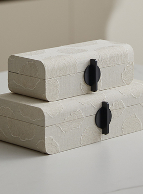 新中式酒店会所会客厅沙发茶几氛围感装饰首饰盒收纳盒摆件高级感