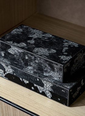 软装饰品黑白马毛装饰盒卡萨家居