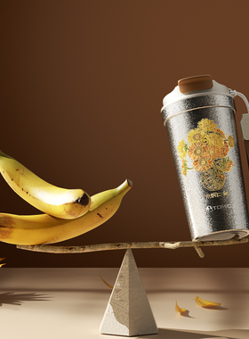 朱炳仁铜燃烧的向日葵纯钛咖啡杯2025新款高档钛杯便携保温水杯