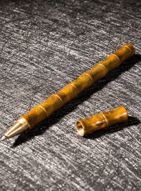 朱炳仁铜竹节笔书房文具收藏送人创意步步登高节节高升签字笔书写