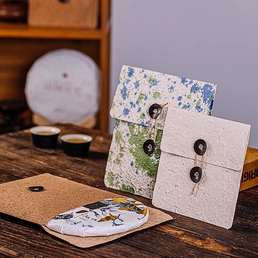 茶叶包装袋普洱茶白茶200-357g茶饼通用非遗傣纸复古文件袋收纳袋,淘宝优惠券,粉丝福利购,淘宝优惠卷