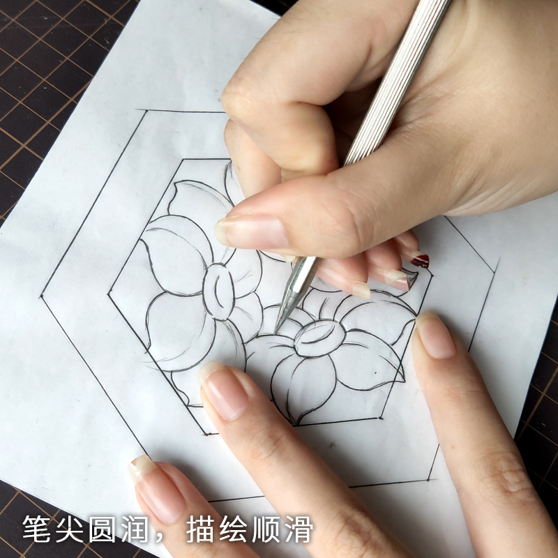 手工diy皮具皮革工具皮雕铁笔描笔 描边描线笔定位笔 - 图0