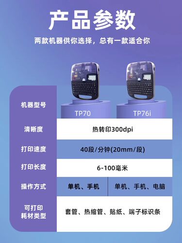 硕方线号机TP70电子蓝牙线号机号码管打码电脑TP76i线号管打印机 - 图1