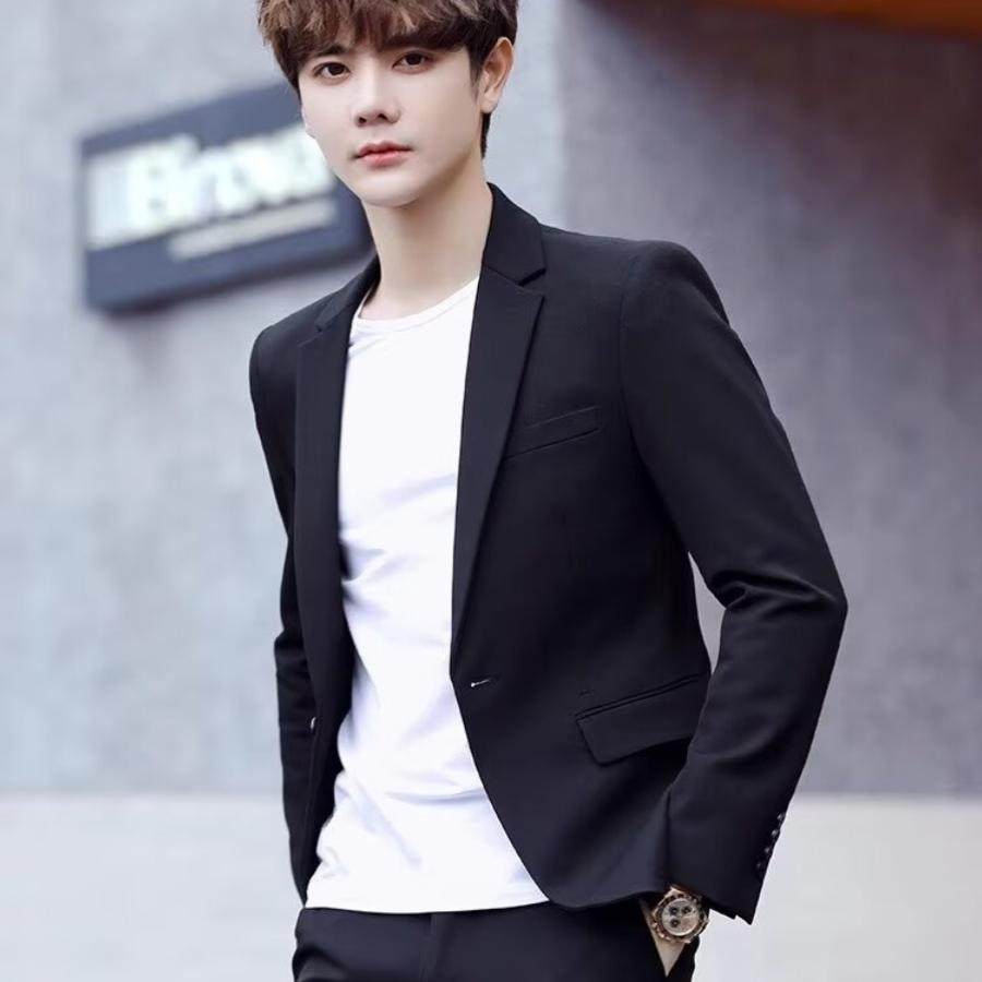 深灰色垫肩西装男平驳领修身外套职业正装婚礼面试小西服休闲便服,淘宝优惠券,粉丝福利购,淘宝优惠卷