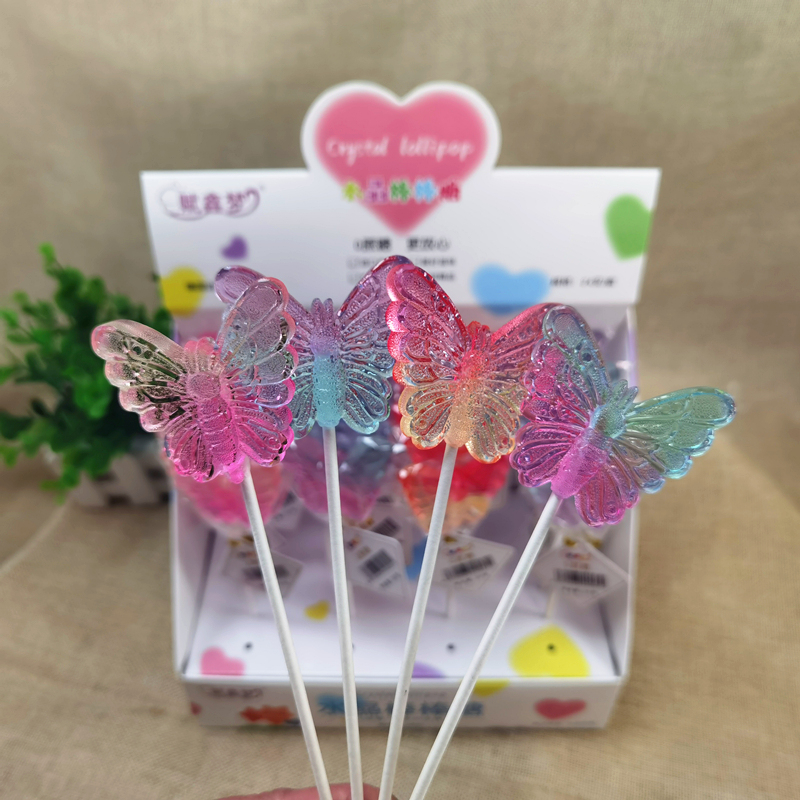 水晶棒棒糖儿童节礼物糖果礼品宝宝无糖棒糖0蔗糖耐吃零食蝴蝶型 - 图2