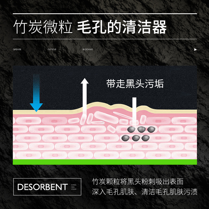 120gMAZO竹炭吸黑头面膜膏撕拉式保湿去角质温和清洁收缩毛孔 - 图0