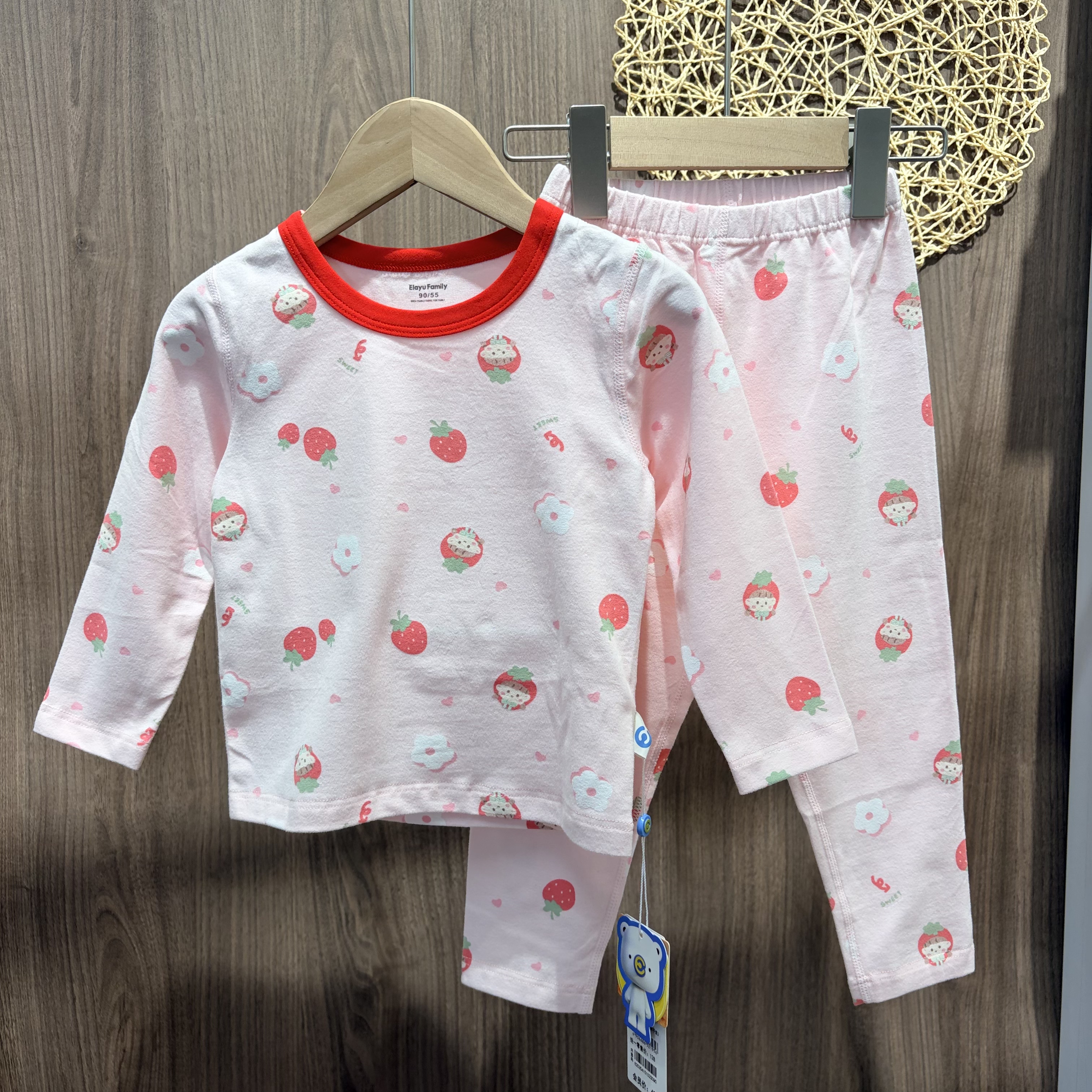 Yilayu Children's Underwear Set Girls Spring and Autumn Lycra Cotton Autumn Clothes and Autumn Pants Baby Cotton Home Clothing Pajamas
