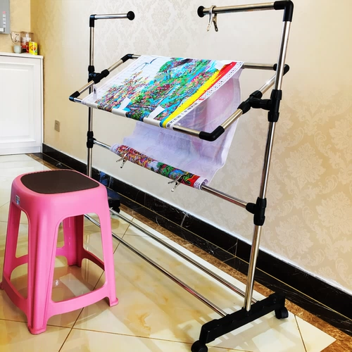 Большая вышиваемая стойка из нержавеющей стали может отрегулировать вышивную вышивную вышивную рамку с поперечной вышивкой из больших зажимов для вышивки и вышивки