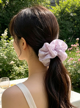 夏季韩系波点大肠发圈百搭